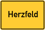 Place name sign Herzfeld, Westfalen