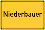 Place name sign Niederbauer