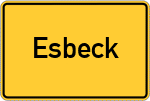 Place name sign Esbeck, Westfalen