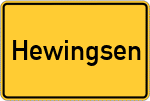 Place name sign Hewingsen