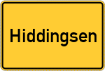 Place name sign Hiddingsen, Westfalen