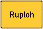 Place name sign Ruploh, Westfalen