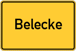 Place name sign Belecke