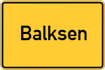 Place name sign Balksen