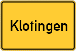 Place name sign Klotingen