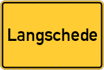 Place name sign Langschede