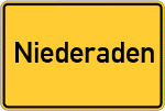Place name sign Niederaden