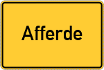 Place name sign Afferde, Kreis Unna