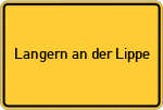 Place name sign Langern an der Lippe