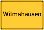 Place name sign Wilmshausen, Kreis Bergstraße