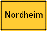 Place name sign Nordheim, Hessen