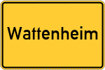 Place name sign Wattenheim, Hessen