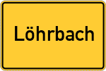 Place name sign Löhrbach, Kreis Bergstraße
