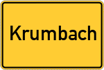 Place name sign Krumbach, Odenwald