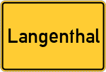 Place name sign Langenthal, Odenwald