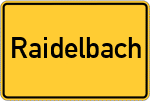 Place name sign Raidelbach