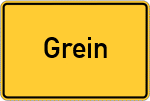 Place name sign Grein