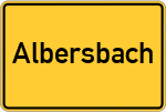 Place name sign Albersbach, Odenwald