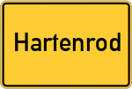 Place name sign Hartenrod, Odenwald