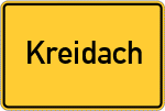 Place name sign Kreidach