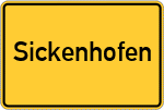 Place name sign Sickenhofen