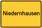 Place name sign Niedernhausen, Odenwald