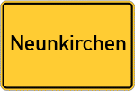 Place name sign Neunkirchen, Odenwald