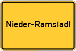Place name sign Nieder-Ramstadt