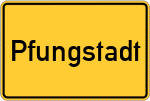 Place name sign Pfungstadt