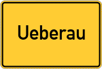 Place name sign Ueberau, Odenwald