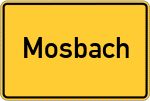 Place name sign Mosbach, Kreis Dieburg