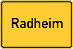 Place name sign Radheim, Hessen