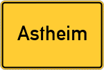 Place name sign Astheim, Hessen
