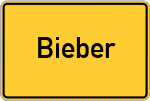 Place name sign Bieber, Spessart