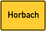 Place name sign Horbach, Kreis Gelnhausen