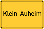 Place name sign Klein-Auheim