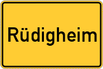 Place name sign Rüdigheim, Kreis Hanau