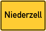Place name sign Niederzell