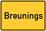 Place name sign Breunings