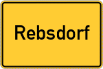 Place name sign Rebsdorf, Kreis Schlüchtern