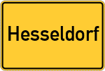 Place name sign Hesseldorf