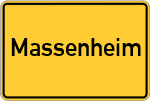 Place name sign Massenheim, Main-Taunus- Kreis