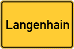 Place name sign Langenhain, Taunus