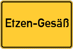 Place name sign Etzen-Gesäß