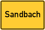 Place name sign Sandbach, Hessen