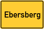 Place name sign Ebersberg, Kreis Erbach, Odenwald