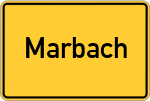 Place name sign Marbach, Odenwald