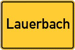 Place name sign Lauerbach, Odenwald