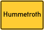 Place name sign Hummetroth, Odenwald