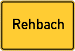 Place name sign Rehbach, Odenwald